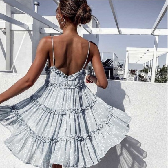 🎉CLEARANCE MARKDOWN--Ruffle Trim Floral Cami Dress - Picture 9 of 9